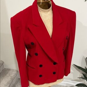 ESCADA by Margaretha  Ley Red Double-Breasted Women's Jacket